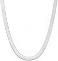 herringbone chain necklace for women men 18k white, main product view