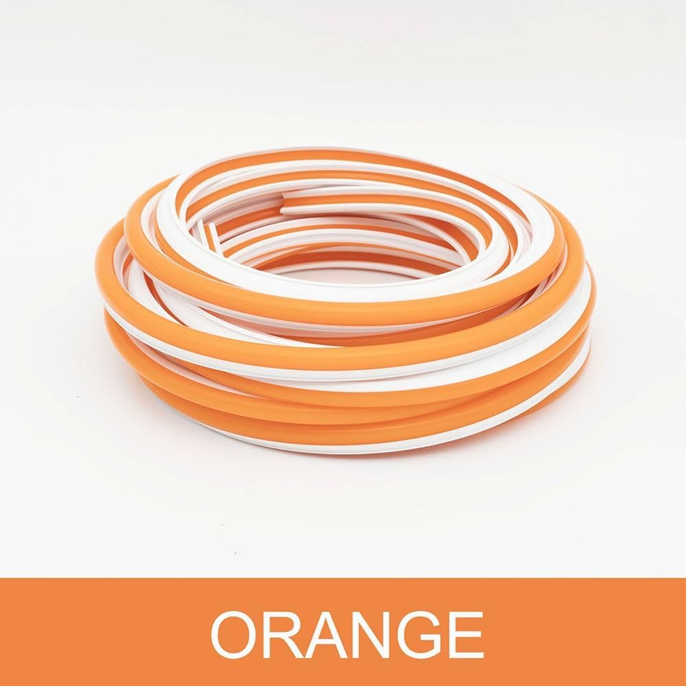 Flexible 6mm Silicone Neon Strip Tube - 1m Bendable Light Channel,1pcs | Orange