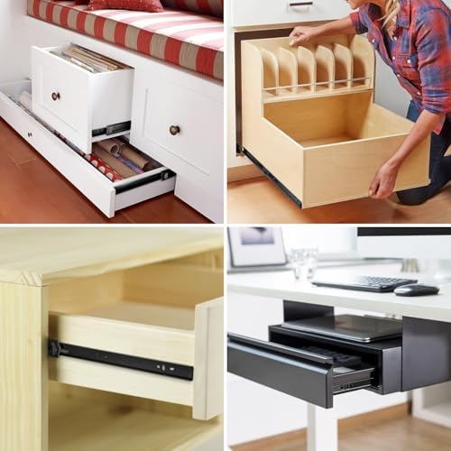 homdiy 10 pairs black soft close drawer slides on a desk or shelf