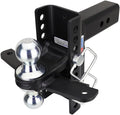 Shocker XR Combo Ball Hitch with Sway Bar Tabs, Fits 2-1/2" Hitch 10 Hole Chrome 2 & 2-5/16" Balls