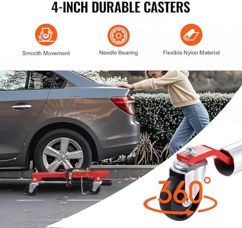 Hydraulic Wheel Dolly 1500lb Tire Lift Trolley for Car Truck RV Trailer - Ratchet Type Vehicle Positioning Jack,2pcs