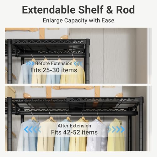 vipek x4 expandable heavy duty clothes rack wardrobe, side view