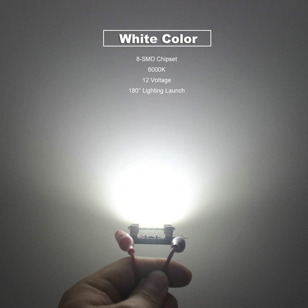 White 36mm Festoon 6418 Bulb Car LED Interior Map Dome Light | DE3423 DE3425 Size 6000K Extra Bright Also for Number Tag License Plate Cargo Trunk Door Footwell Light Canbus Error Free