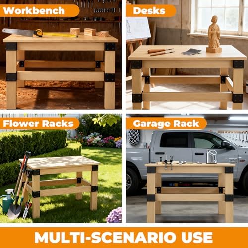 workbench brackets kit 12 pcs 3-way right angle showing dimensions