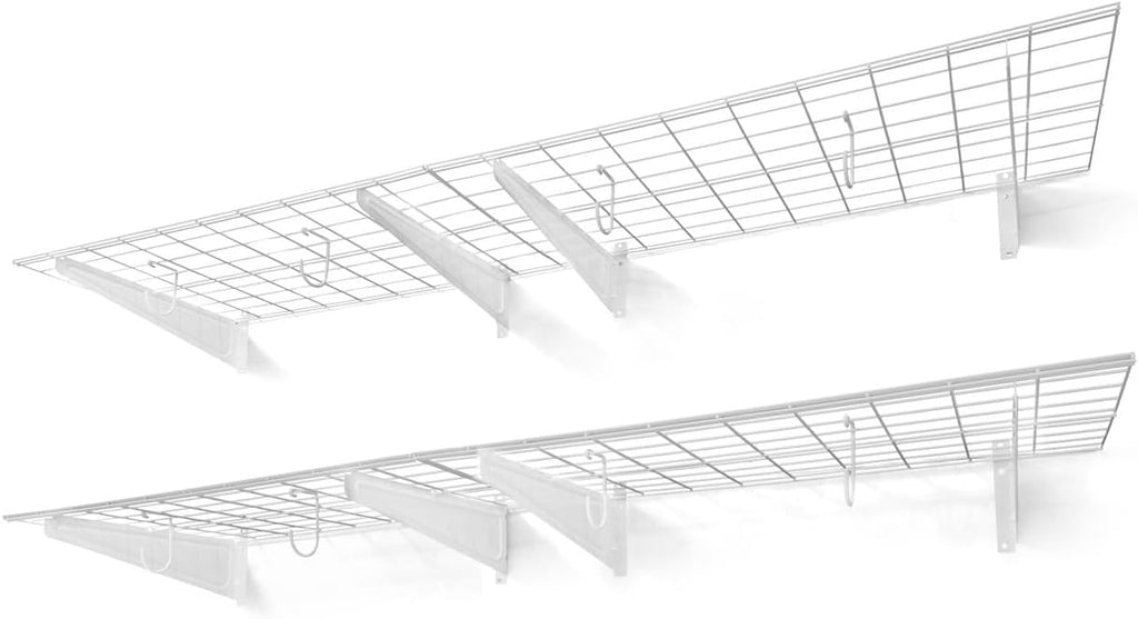 CAPHAUS 2-Pack Garage Shelving Wall Mounted 72x18 Inch, Heavy Duty Metal Wall