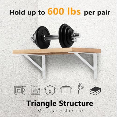 heavy duty shelf brackets, 12 x 8 inch, close-up detail