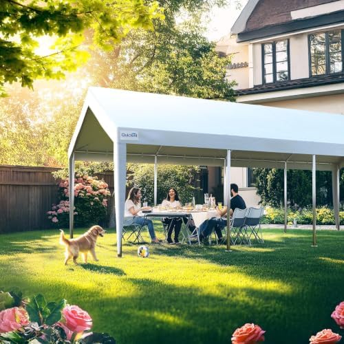 quictent heavy duty 13x25 ft carports with side, view 9