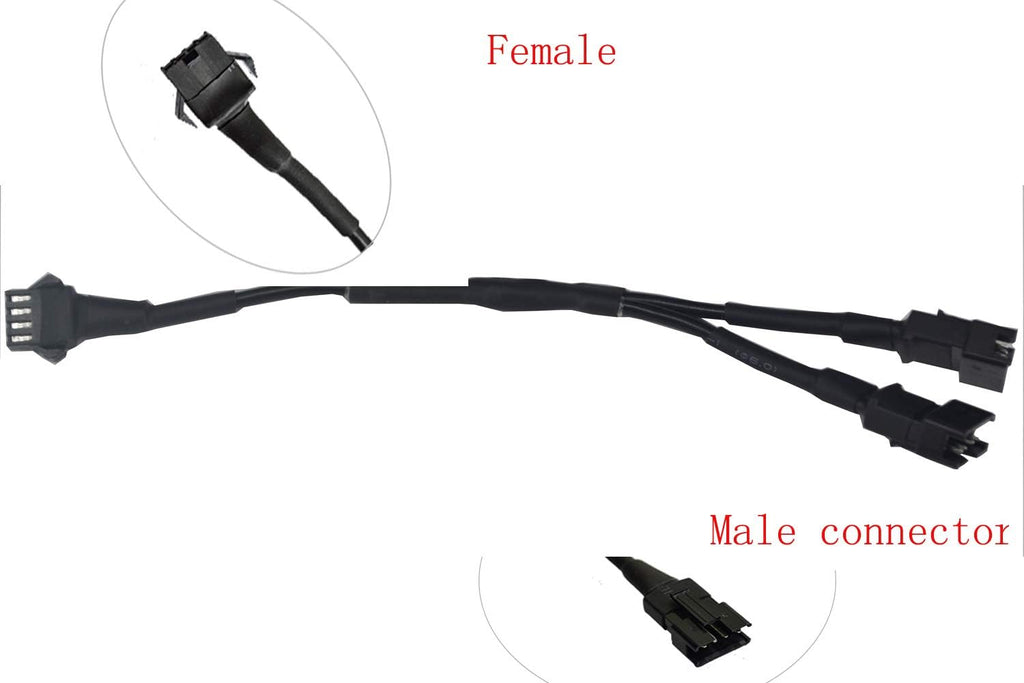 2PCS 1 Female to 2 Male Splitter Y Cable for Use with 5050 LED SMD RGB NEON Accent Kits for LED Motorcycle ATV Car Light Multi-Color Neon Strip Light