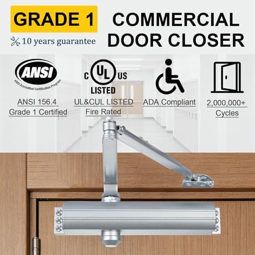 grade1 commercial door closer, super heavy duty hydraulic shown in use
