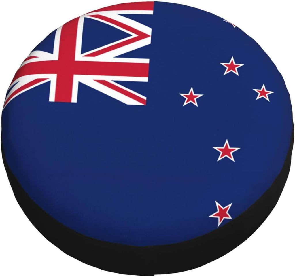 New Zealand Flag Print Universal Spare Tire Cover for RV, Jeep | Wheel Protector Fits Rv, Trailer, Jeep, Shield Tires From Sun, Dirt And Rain For Outdoor Storage