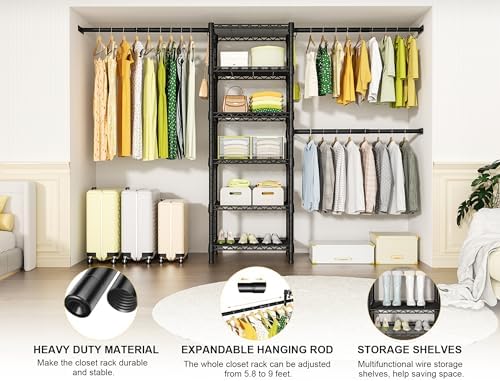 ulif m5 wall mounted clothes garment rack, heavy, side view