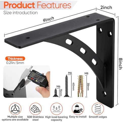 countertop support brackets 9"x8"x2" shown in use