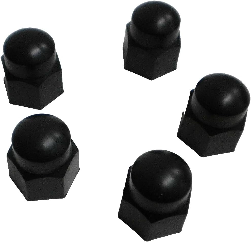 5-Pack 13/16" Black Nylon Lug Nut Covers – Snap-On Protective Caps for Trailer, Camper, Travel Truck Wheels – Fits Standard 13/16" Lug Nuts – Corrosion & Dirt Protection