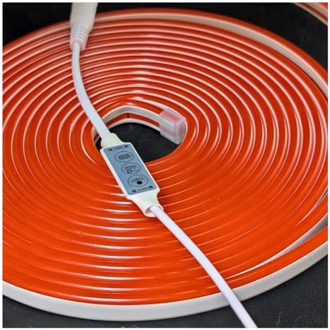 Neon Flex 5 m LED Light Hose Cuttable Adjustable Strip 12 V Indoor Outdoor Decoration Without Monochrome Source LED2835 (Red, Hose)