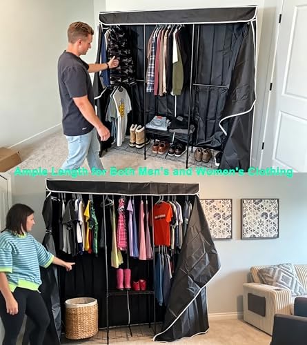 semhor k01c heavy duty clothes rack with cover showing dimensions