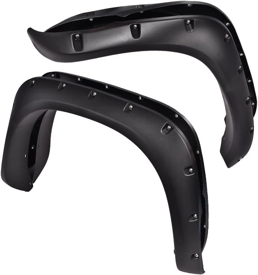 PIT66 Fender Flares Fit 02-09 Dodge Ram 1500 2500 3500 Textured Pocket Riveted Style Wheel Well Protection,UV-Resistant Fender Flares Cover Rust,Mud & Rock Damage Not Fit Dually/Hemi