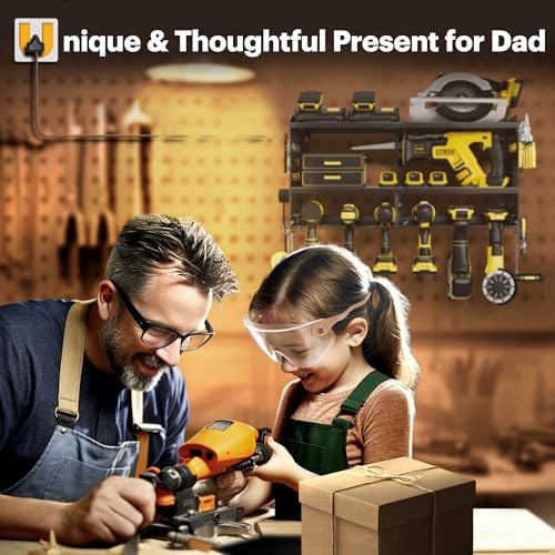 spampur power tool organizer wall mount with charging, front angle view