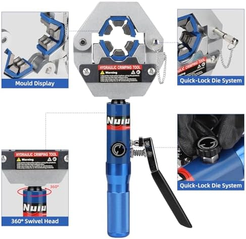 a/c hose crimper kit, 8t hydraulic crimping tool shown in use