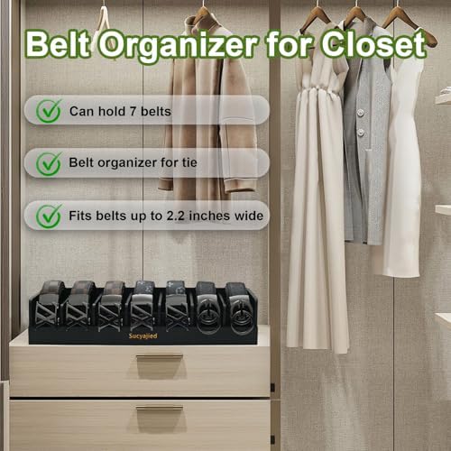 belt organizer, black, 7 compartments, close-up detail