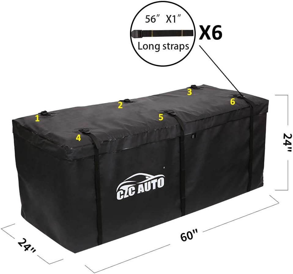 CZC AUTO Hitch Cargo Carrier Bag, 20 cu. ft Waterproof/Rainproof/Weatherproof...