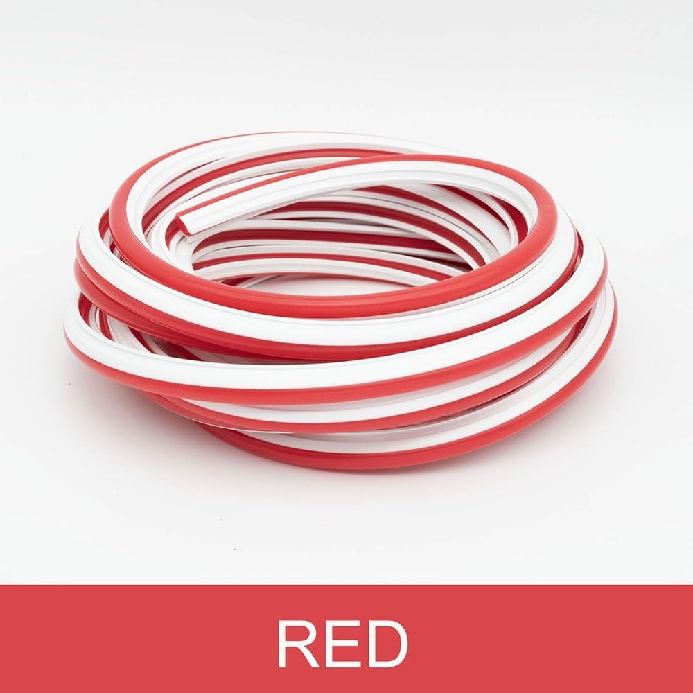 Flexible Bendable 6mm Silicone Neon Strip Tube, Separated Light Channel for Outdoor Signage & LED Strip, 1m(Red)