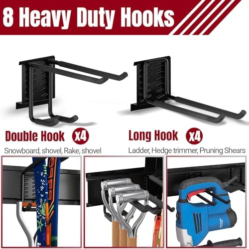 99" garage tool organizer wall mount, 28 pack on a desk or shelf