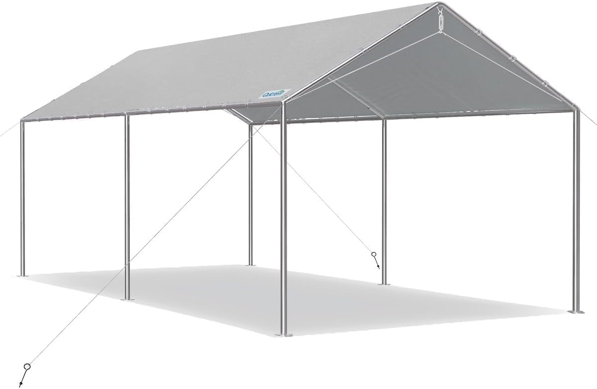 Quictent 10x15 ft Heavy Duty Car Canopy Galvanized Frame Carport Outdoor Party