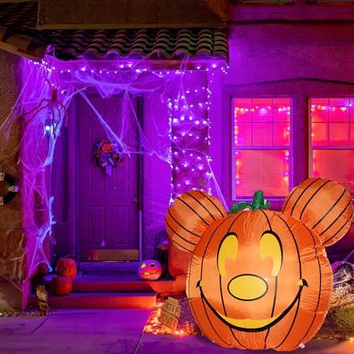 Mouse Theme Inflatable Pumpkin Cute Halloween Blow Up Yard Decorations for Pa...
