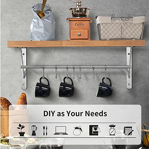 yumore 16 inch shelf bracket, heavy duty l showing dimensions