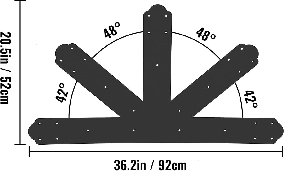 vevor gable plate, black powder-coated truss connector plates, front angle view