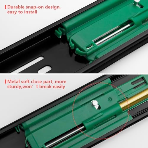 homdiy 10 pairs black soft close drawer slides, side view