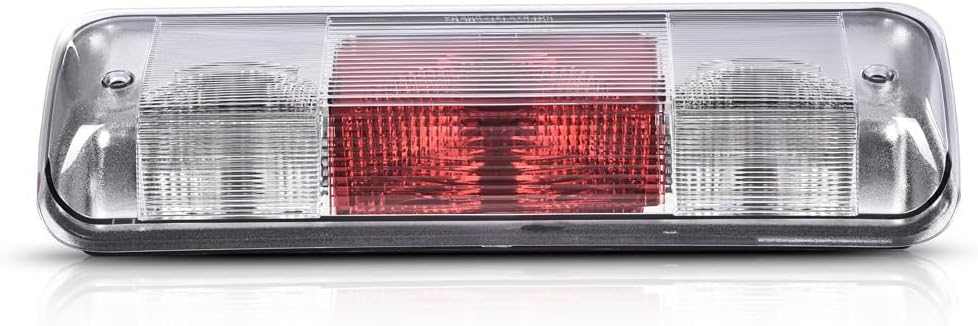 PIT66 3rd Brake Light Fit 2004-2008 Ford F150 | Fit 04-08 Ford F150 High Mount Center Rear Roof Third Cargo Light Parking Light Halogen Clear/Red Lens Tercera luz de freno