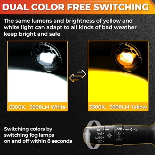 white amber fog light for chevy avalanche 2007-2013,07-14, close-up detail