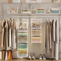 5 tier closet hanging organizer, clothes hanging shelves, main product view