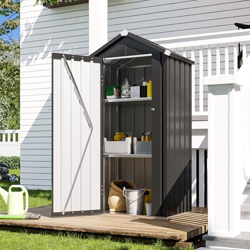aoxun vertical outdoor storage cabinet 2.5’x2’ with floor, view 9