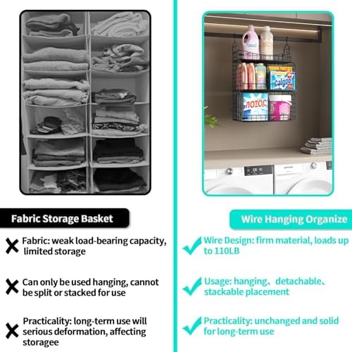 hapirm hanging closet organizer storage - 3 tier on a desk or shelf