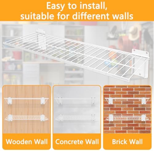 wall shelf 24'' x 11'', white wall mounted showing dimensions