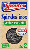 Spontex Set of 2 Spiral Scrubbers Recycled Steel Ideal for Stubborn Surfaces