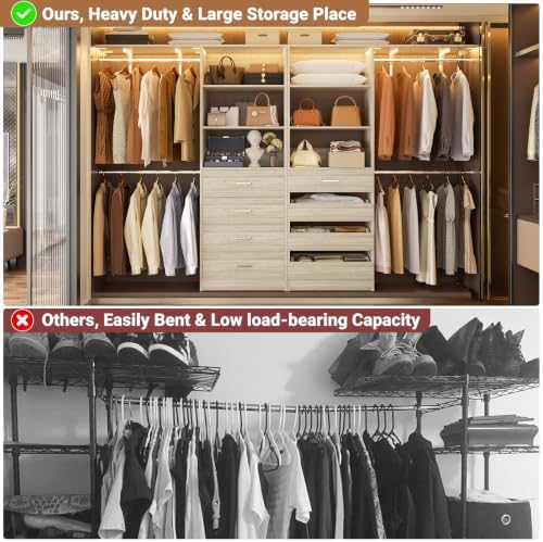 aheaplus closet system, wood closet organizer system with, package contents