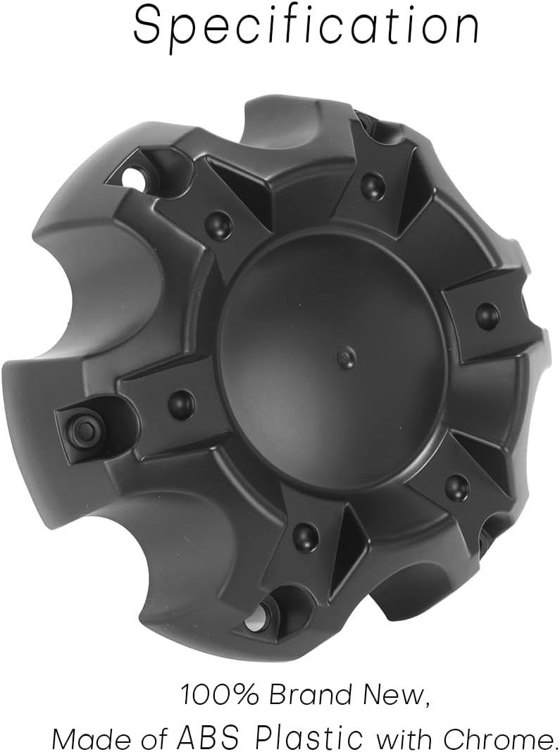5.55in Wheel Center Caps for Ballistic Center Hubcaps, 4 Pack Matte Black Color Center Cover Replacement, 6 lugs
