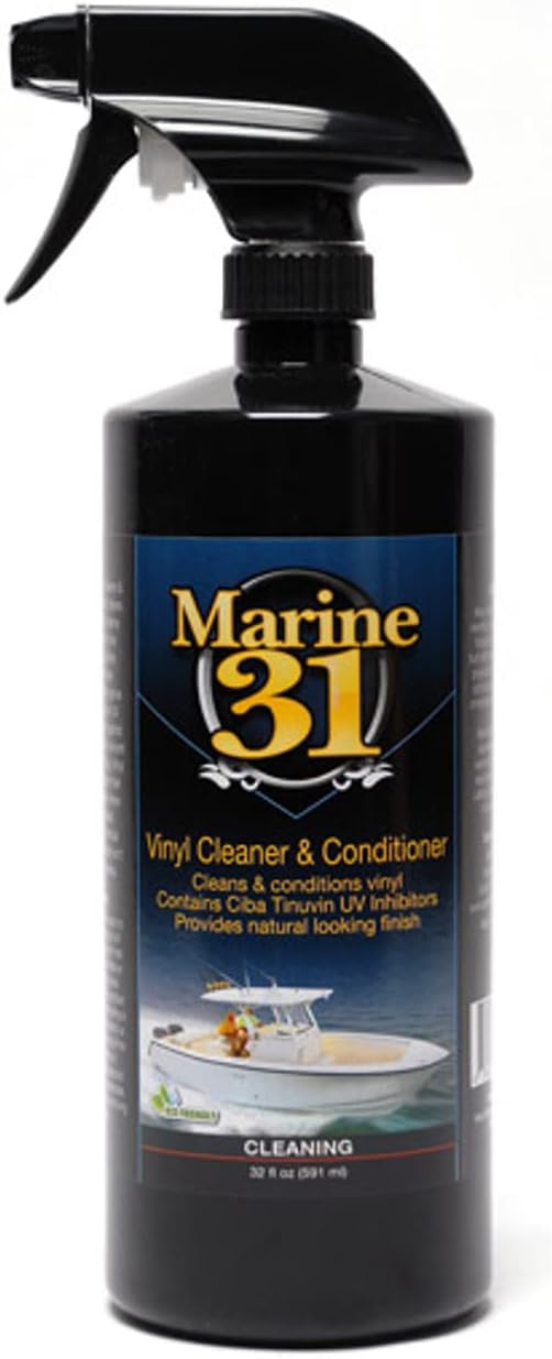 Marine 31 Vinyl Cleaner & Conditioner | Cleans, Protects & Prevents UV Damage | Safe for Boats, Car Interiors & Patio Furniture | No Sticky Residue, Long-Lasting Protection | M31-401 | 32 oz
