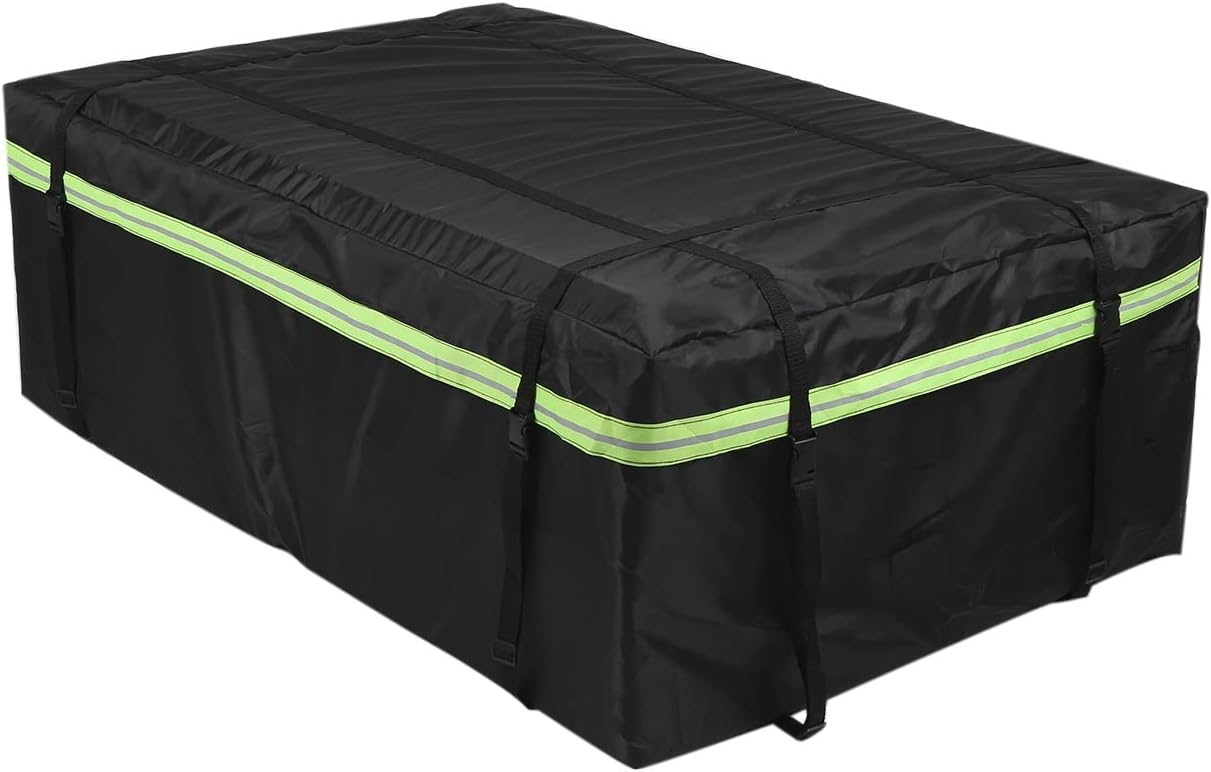 Waterproof Cargo Bag Car Roof with Night Reflective Strip Universal Luggage Storage Cube for Travel Camping | 44*35*18in
