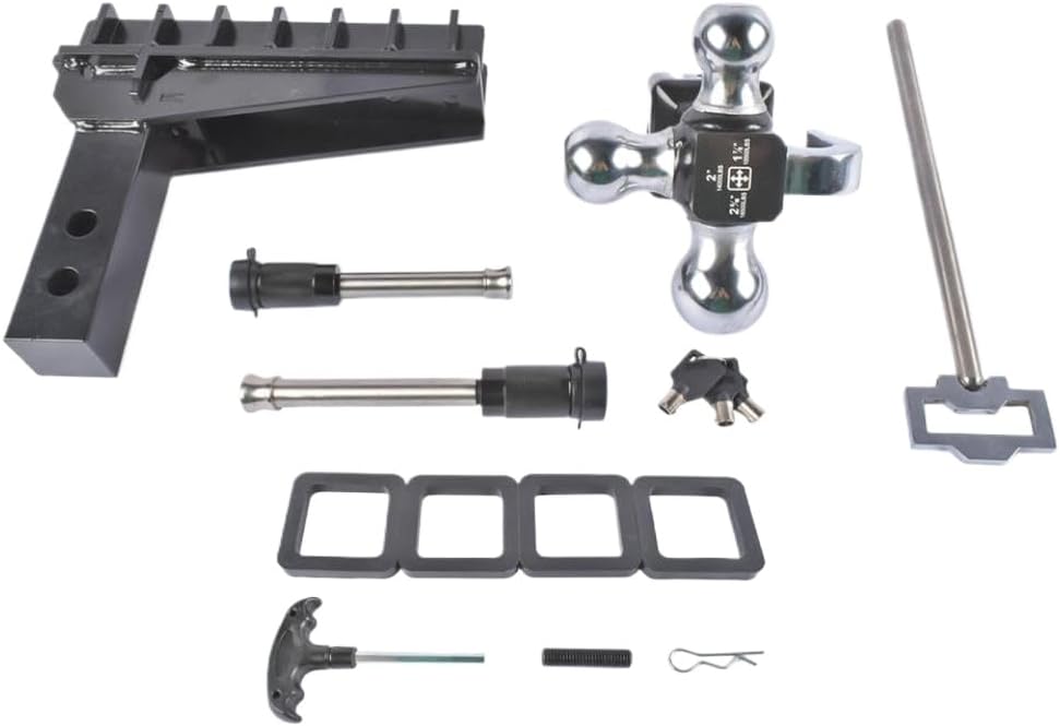 Adjustable Trailer Hitch 2.0 Inch Receiver 8 Inch Drop 17000 Lbs Capacity