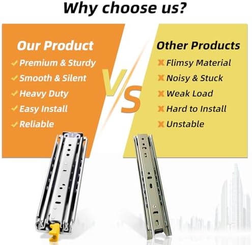 with lock heavy duty drawer slides 12 14 showing dimensions