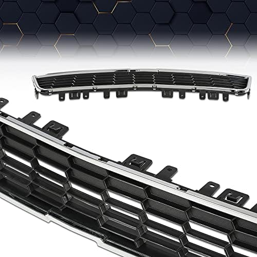 PIT66 Front Bumper Grille Set Fit Chevy Sonic 2012-2016 Black GM1036139 | Upper & Lower Grille with Fog Light Covers, Fits Chevy Sonic 2012-2016, Front Bumper Replacement, Replaces 95215846, 95227395