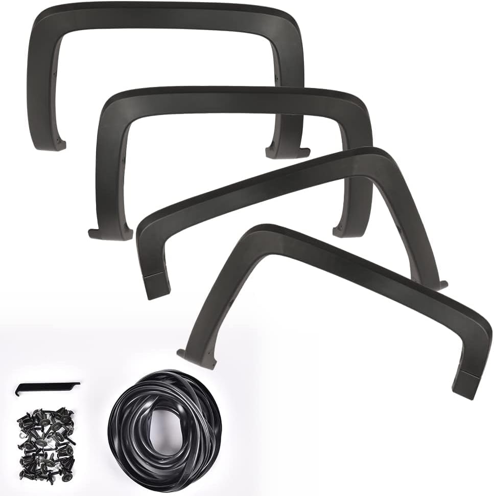 GRAND ORANGE Fender Flares kits Compatible With Chevy Silverado 1500 2014-2018 /Fit Chevy Silverado 2500HD 3500HD 2015-2019 (6.5' and 8' Long bed, Factory Style) Textured