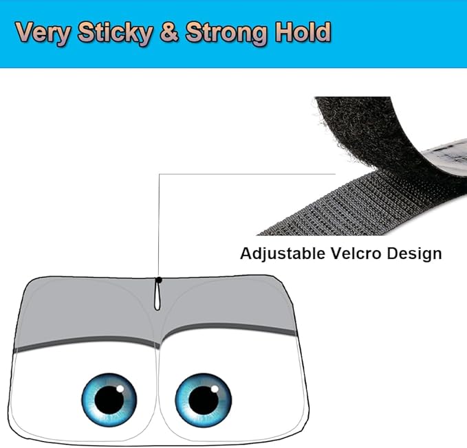Gven Sunshade for Tesla Model Y Accessories 2025 Funny Eyes Windshield Sun - Image 5