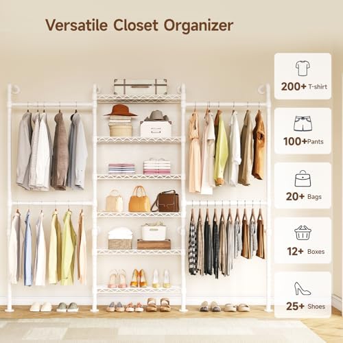 onbrill h3 expandable wall mounted closet system, heavy, front angle view