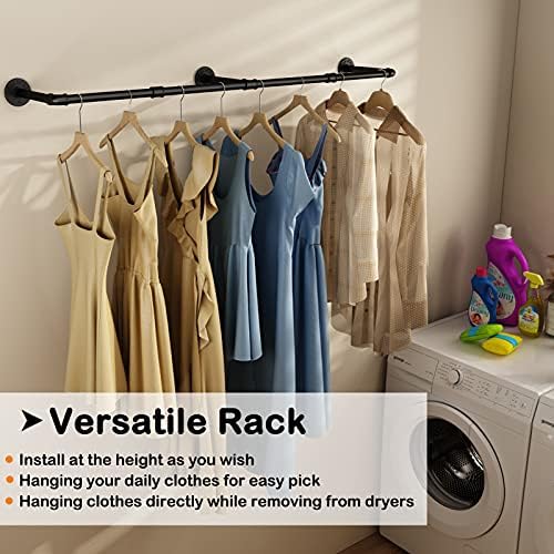 wall mounted clothes rack, 60in industrial pipe clothing, package contents