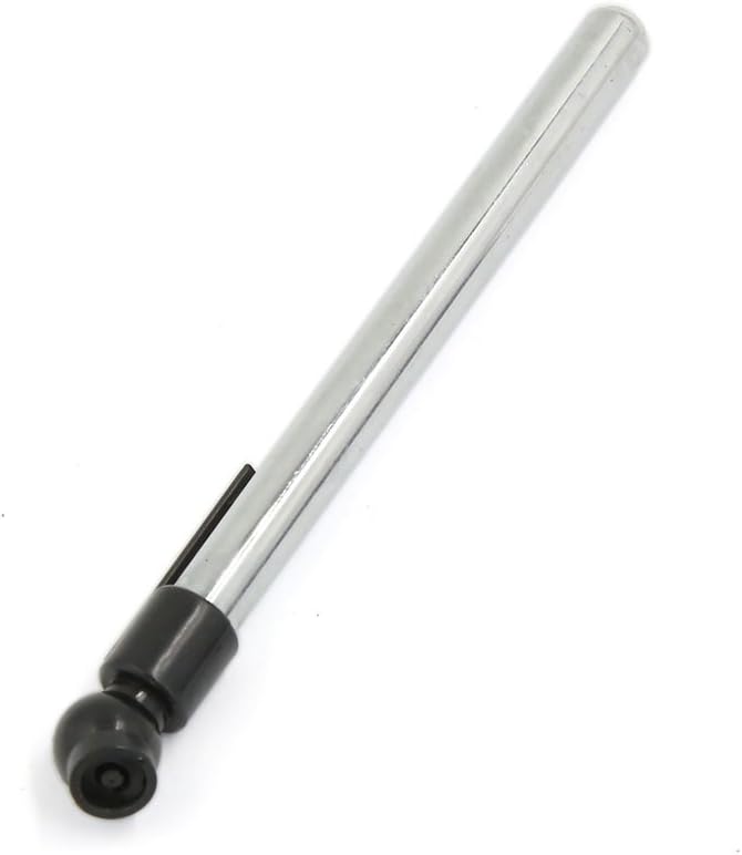 Ruilogod 2Pcs Silver Tone Black Car Tire Pencil Air Pressure Gauge Pen 5-50 PSI